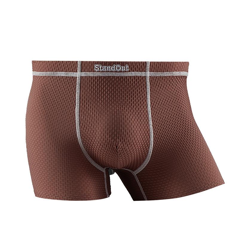 Men's Fall Fashion New Comfortable Mesh Breathable Mid Waist Flat Angle Briefs