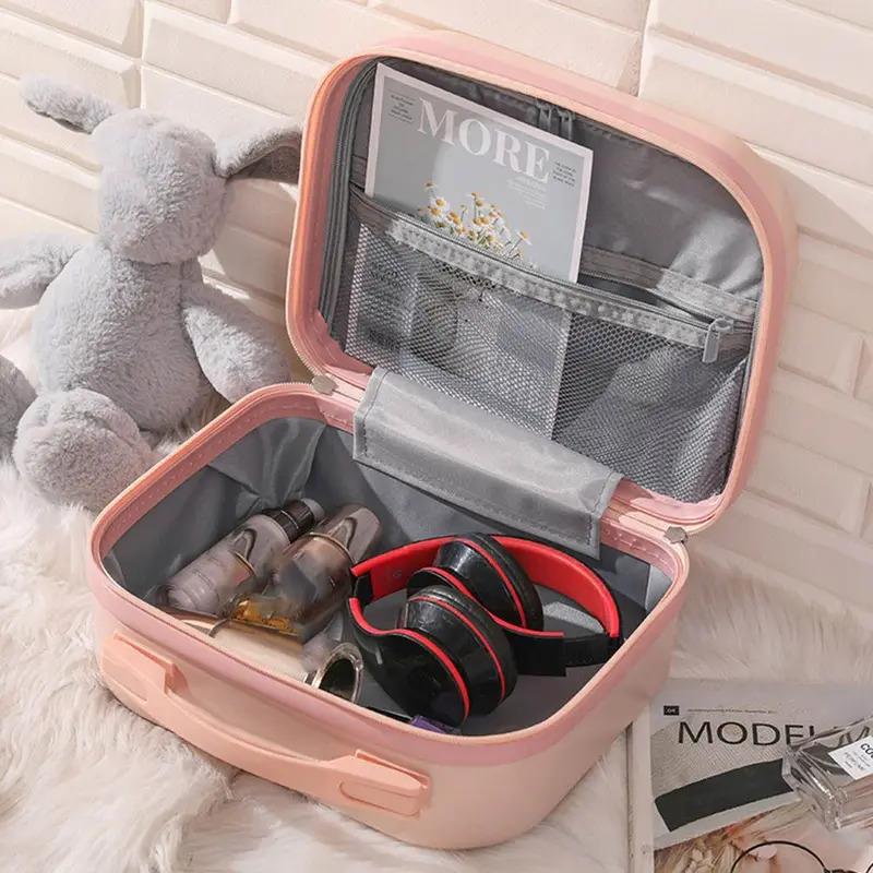 14 inches mini women carry on suitcase short trip travel luggage make up travel bags
