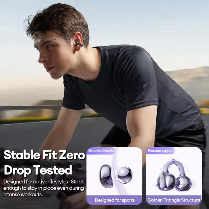 Lenovo Căști Wireless Bluetooth 6.0 LE302 Durată Lungă de Viață a Bateriei Căști Sport cu Clip de Ureche Căști Stereo HIFI cu Anulare a Zgomotului