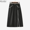 ZANZEA Women Casual Lace Splice Summer Midi Skirts