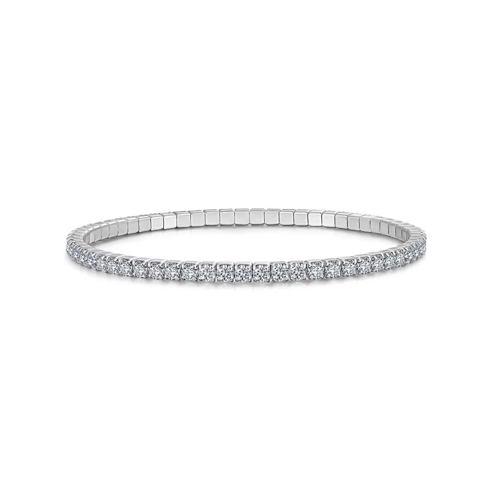 Passiert Diamanttester VVS Moissanit Tennisarmband S925 Sterlingsilber Rhodiumbeschichtet 2,5 mm 3 mm 4 mm Moissanitarmband