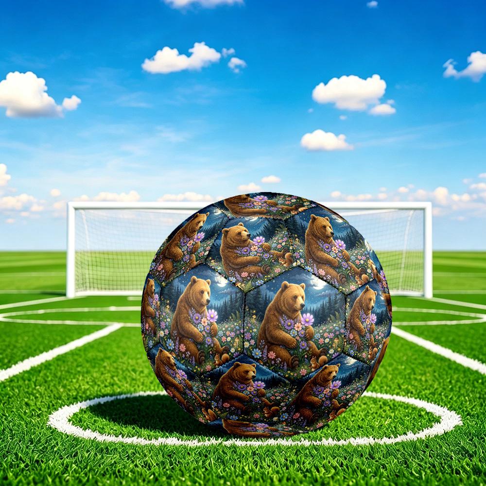 1pc Bear Moonlit Garden Durable Size 5 Soccer Ball Professional Match Training Football Indoor &Outdoor Sports Ball p60161 Size 5