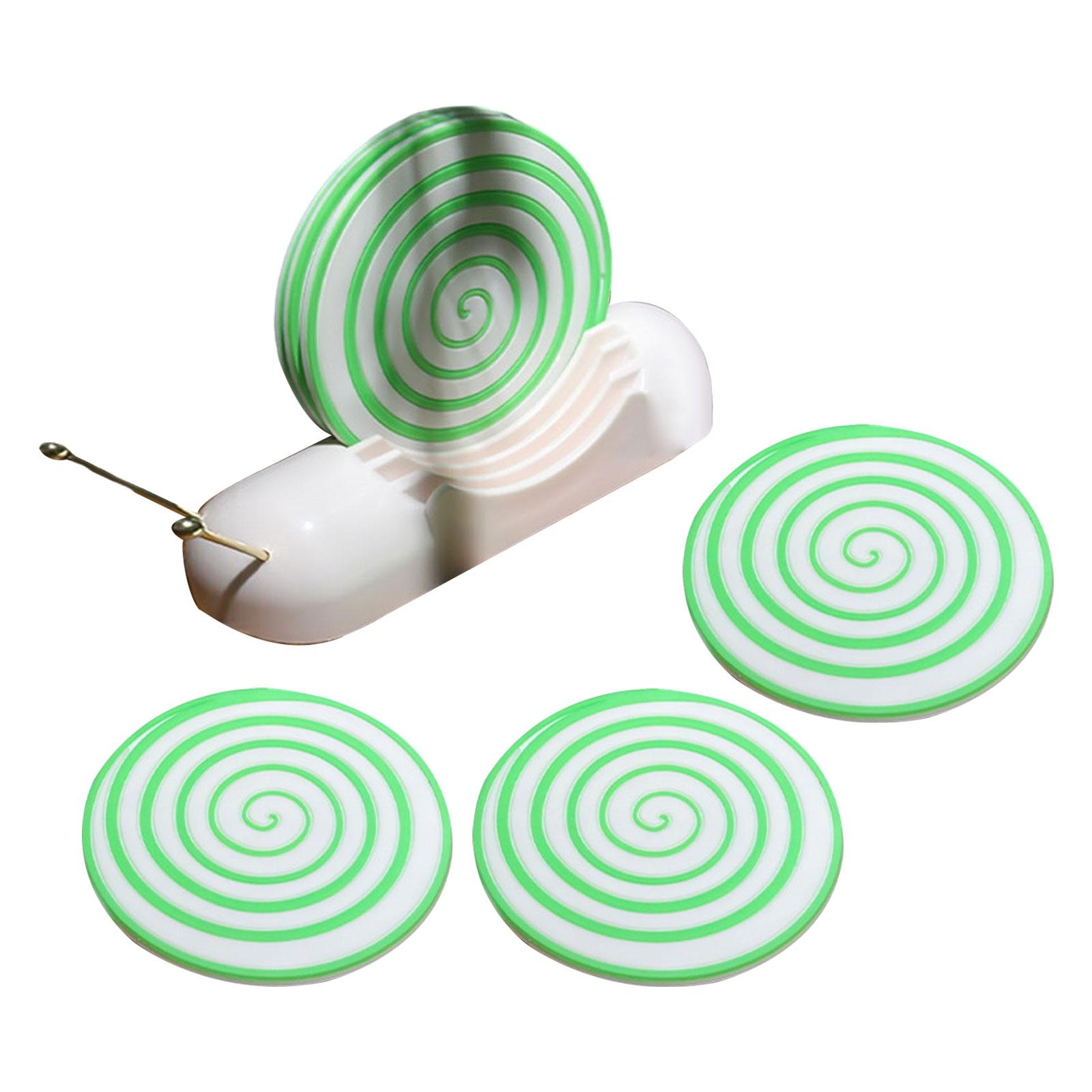 

6 Pieces Round Drink Coasters Placemats Non Slip Reusable Tabletop Protection Cup Mats for Dining Room Kitchen Bar Decoration зелёный