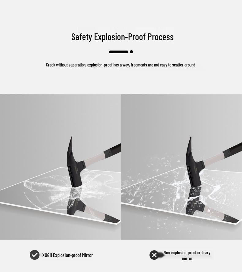 Self-Adhesive HD Full-Length Glass Mirror, Wall-Mounted, Explosion-Proof, Simple Style Dressing Mirror.