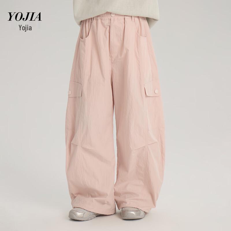 YOJIA Girls Summer Thin Casual Cargo Pants 110 розовый
