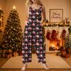 Women's Christmas Print Jumpsuit Casual Loose Fit One-Piece for Holiday Party Wear