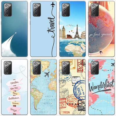 Grappige Reiskaart Telefoonhoesje Voor Samsung Galaxy S20 S21 FE S10 Lite Note 20 10 Lite S8 S9 S10E S10 Plus Ultra Zwart Zacht Hoesje
