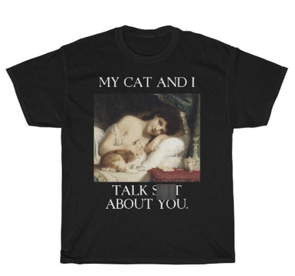Cat Lover Art Shirt Funny Classic Art Aesthetic Clothing Unisex Tee