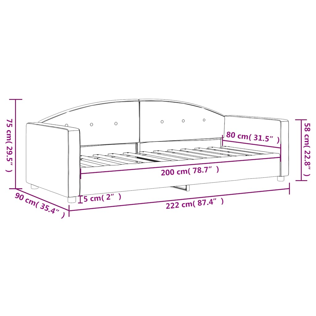 Vidaxl Sofa Z Funkcją Spania, Żółta, 80X200 Cm, Obita Aksamitem