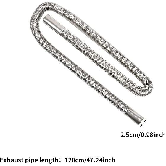 EKDJKK Parking Air Heater Exhaust Pipe, Stainless Steel Exhaust Pipe Inner Parking Air Heater Fuel Tank Diesel-Gas Vent Hose (Size:120Cm/47.24In)