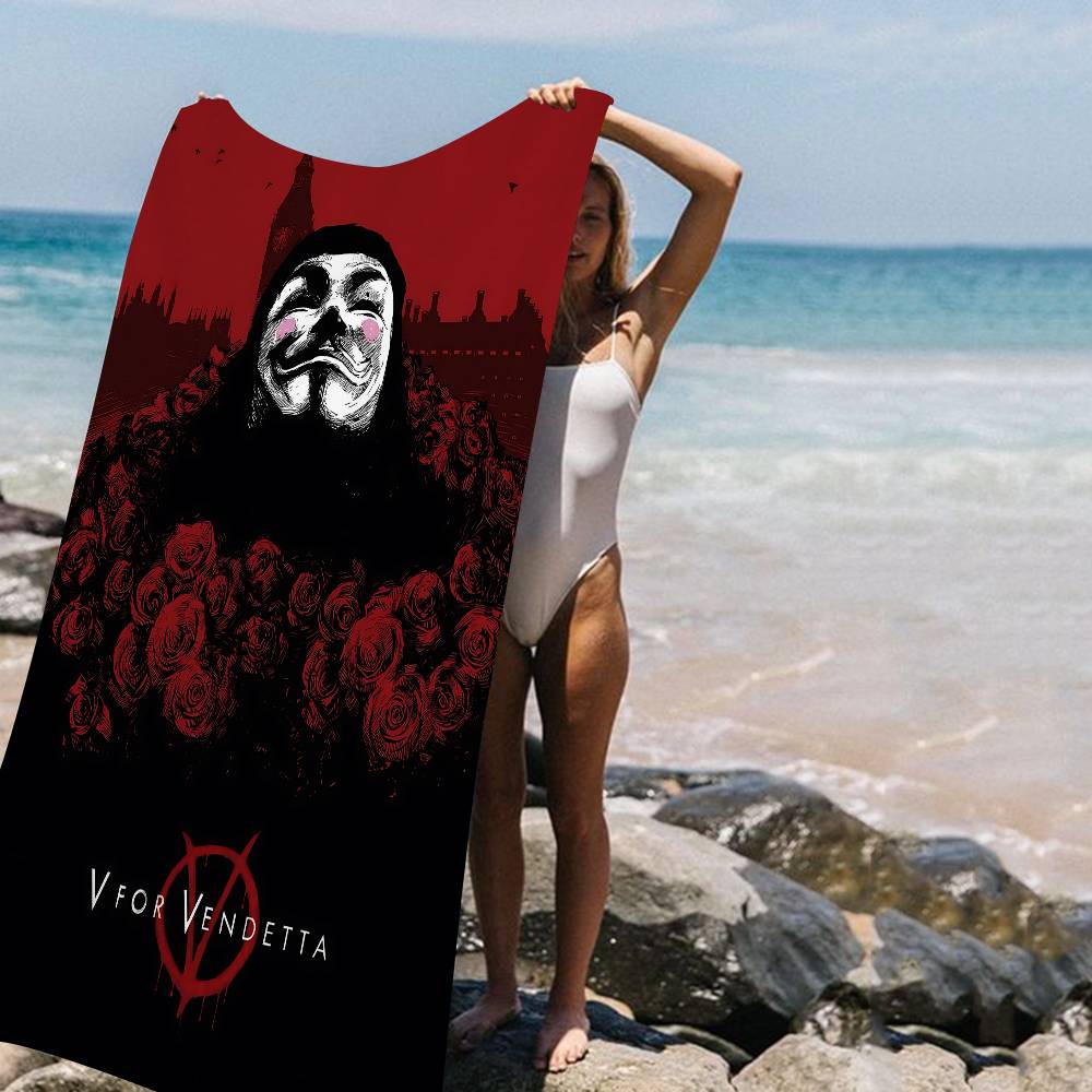 Science Fiction Film V For V-vendetta Anime Beach Swimming Towel Soft Absorbent Washcloth Children's Gifts For Kids Travel Gym