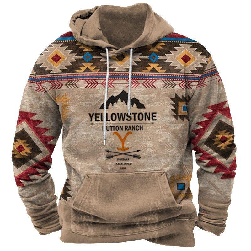 Fashion Yellowstone Park Vintage Men's Hoodie 3D Printing Casual Streetwear Sweatshirt Trend Unisex Pullover Oversized Sudaderas
