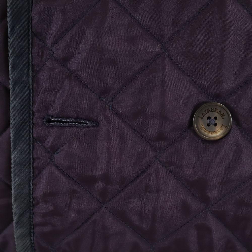 LAVENHAM Made In England Quilted Coat 38 Purple Filling Into Cotton Women Used