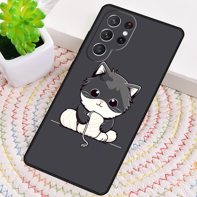 Süße Cartoon-Katze Handyhülle für Samsung Galaxy note 10 pro S26 Ultra S23 S24 FE S25 S21 S22 PLUS stoßfeste Abdeckung