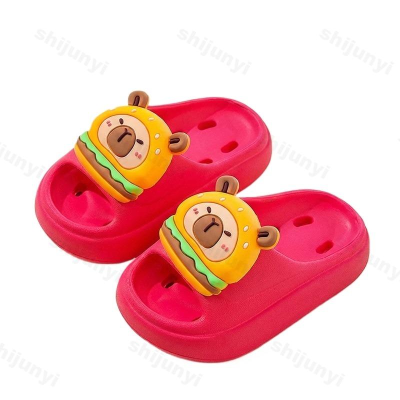 Capybara Slippers Girls Cute Cartoon Summer Bathroom Non-Slip Sandals Women Home Slippers Soft Boy Outdoor Kids Beach Shoes