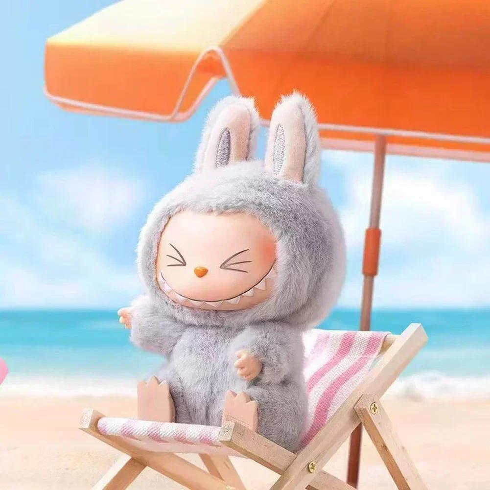 Süße Labubu Sit-Down Party Anime Figur Vinyl Gesicht Puppe Tasche Anhänger Schlüsselanhänger