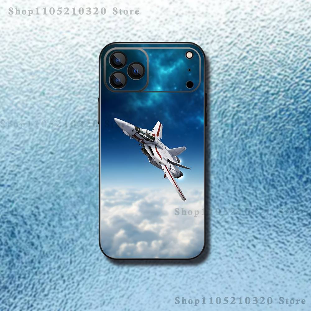 R-Robotech Macross Phone Case For iPhone 17,16,15,14,13,12,Pro,Max,Plus,E,SE4,Air,Mini Black Soft Box