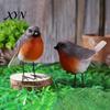 Realistic Wildlife Statues 2Pcs Outdoor Garden Bird Ornaments, Pastoral Figurine, Gift for Lovers Weatherproof Lifelike Animal Sculpture Courtyard