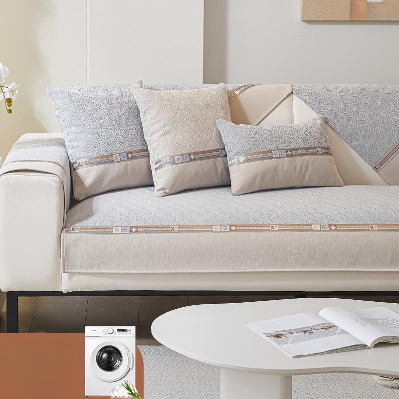 Sofakissen im nordischen minimalistischen Stil, Chenille, für alle Jahreszeiten, universeller Sofabezug, schmutzabweisend, rutschfest, kratzfestes Rückenlehnentuch