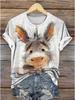 2026 Women's Fashionable Casual Round-Neck Short-Sleeve T-Shirt Bird-Print T-Shirt Trendy Streetwear Short-Sleeve Top