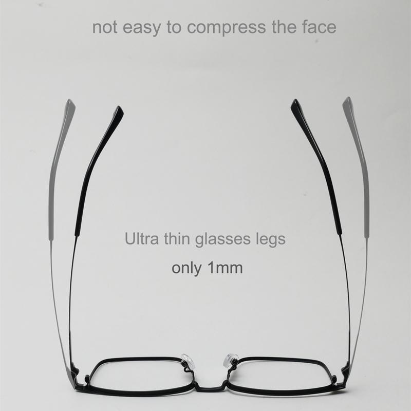 High Quality Ultralight Retro Pure Titanium Metal Anti Blue Light Reading Glasses For Men'S Square Presbyopia Glasses