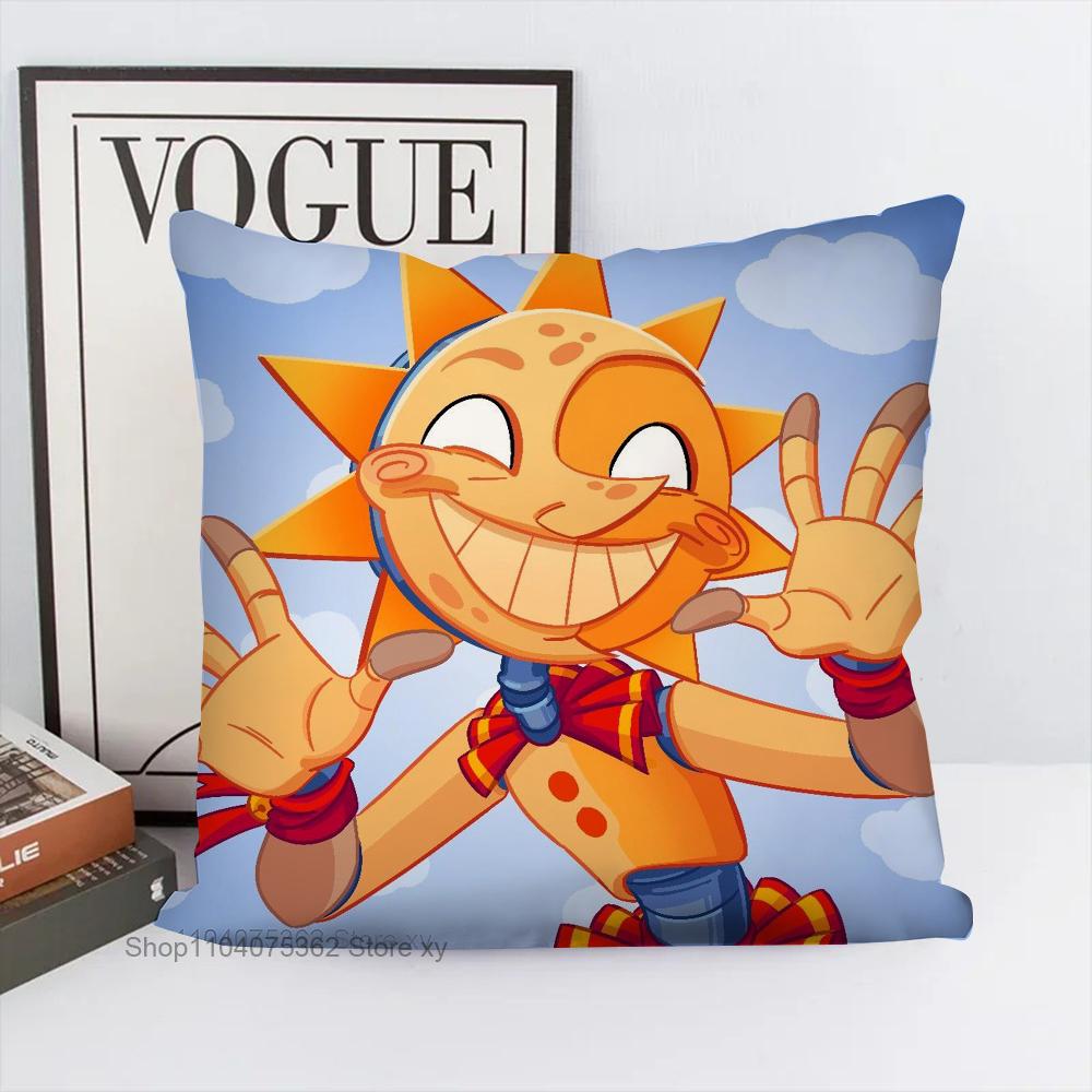 Sundrop And Moondrop Fnaf Pillow Case Square Pillow Bedroom Sofa Leisure Comfort Cushion Car Living Room Home Decoration