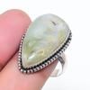 Natural Prehnite Gemstone Handmade 925 Sterling Silver Jewelry Ring Size 8 AR-17007