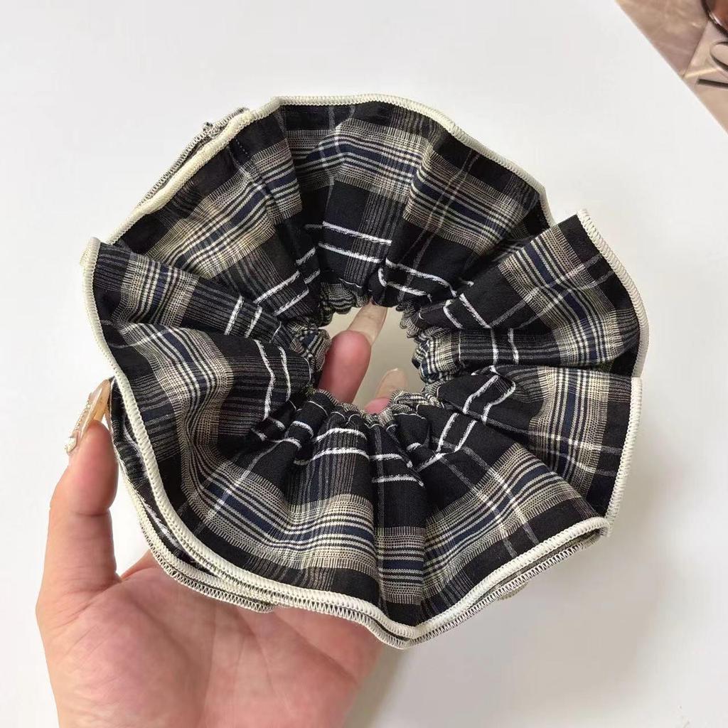 Korean Retro Double-Layer Plaid Hair Ring - Sweet, Versatile Hair Accessory