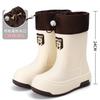 Rain Shoes Women's Lightweight Short Tube Water Shoes Bundle Women's Rain Boots Waterproof Ultra-light Fashion Soft Sole Outer Wear Women
