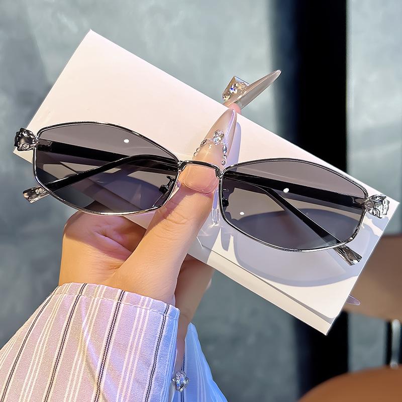 1/2pcs Small Square Metal Sunglasses Women Steampunk Leopard Decoration Multi Color Sun Glasses Fashion Eyewear