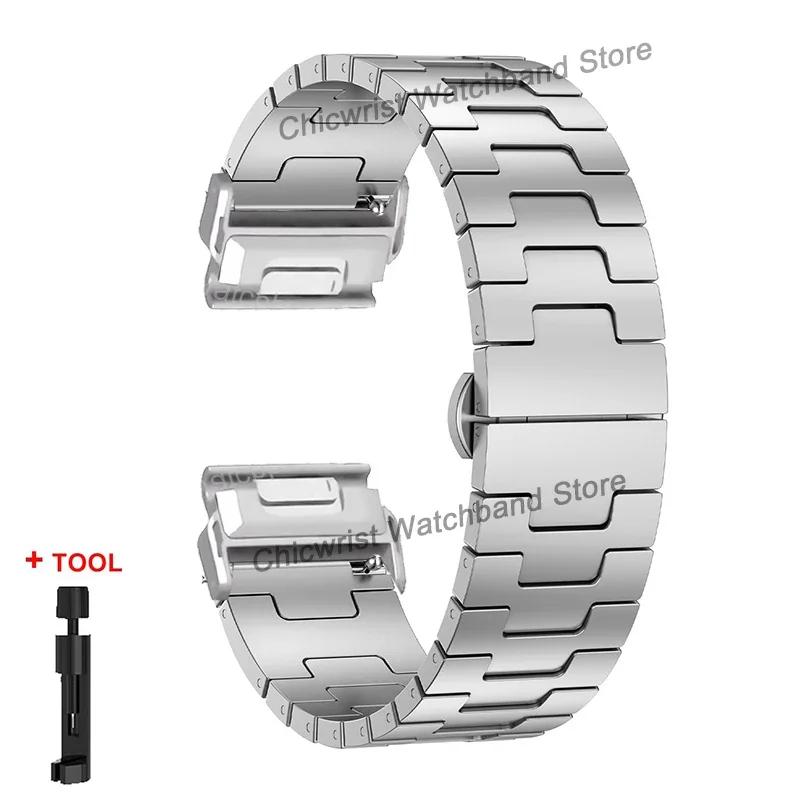 

Быстросъемный титановый ремешок для Garmin Fenix 8/7X/6X/6XPro/5X/5XPlus 3 3HR 26 мм металлический ремешок для часов с застежкой для Descent Mk1 Mk2 Enduro Descent Mk1 Mk2 серебряный