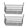 2Pcs Chest Freezer Organizer Bins Deep Basket Stackable Storage Rack Metal Wire Black L63cm X W27cm