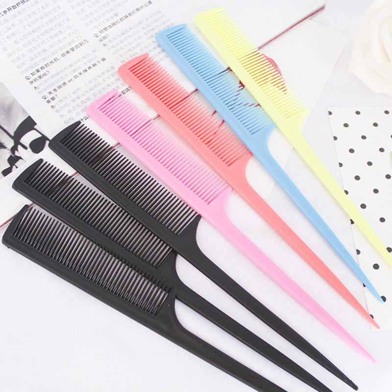 Plastic Rat Tail Hair Comb Fine-Tooth Long Handle Brush Cosmetic ...