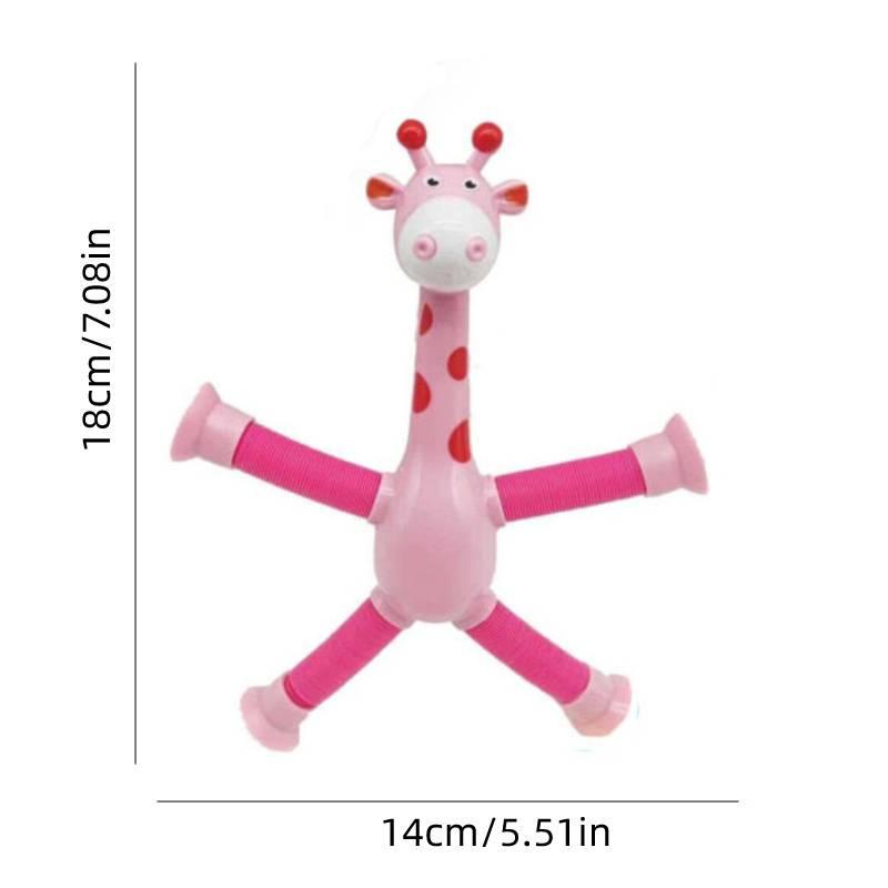 Stretchable Giraffe Toy With Suction Cup And Expandable Neck