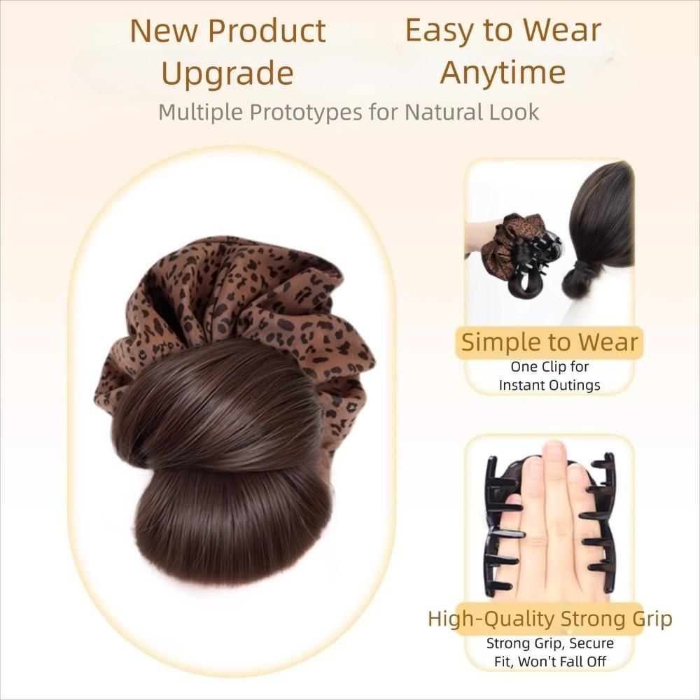 Elegant False Hair Pieces Claw Clip Ball Head Wig Korean Style Flower Bun Head Wig  Daily Use