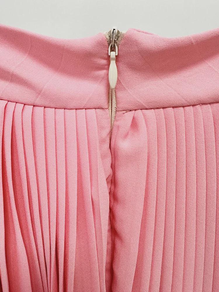 2025 European & American Double Layer Hem Pleated Mini Skirt