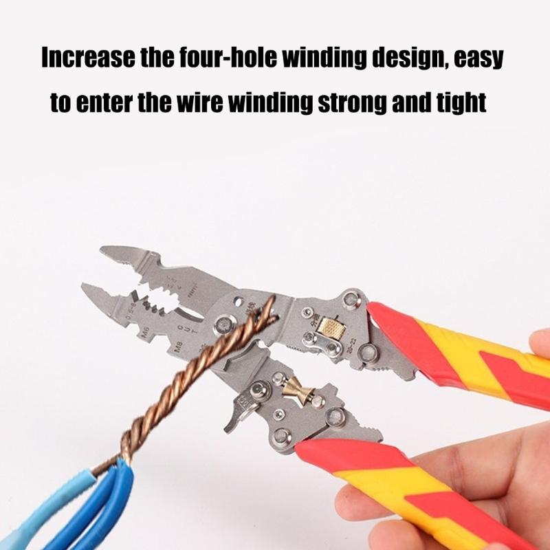 15 in 1 Adjustable Wheel Foldable Wire Stripper Pliers Tool for Electricians and DIY Enthusiasts with Ergonomic Handle