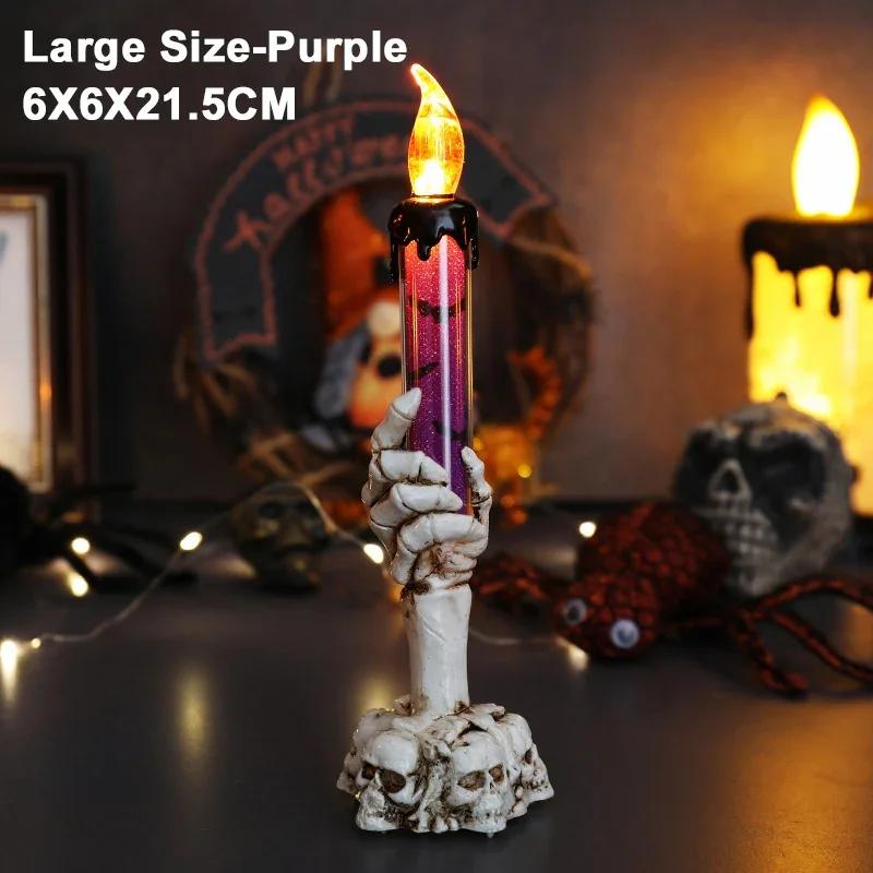 Halloween LED Electronic Candles – Spooky Ghost Hand Flameless Tea Lights & Candle Holder Decor