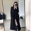 2025 Black Mid-Length Trench Coat: Timeless British Style, High-End Suit Jacket for Spring and Autumn, Sleeveless Design