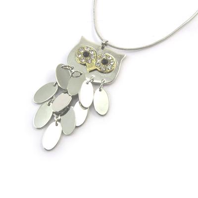 [N3589] - Silver 'Owl' Necklace