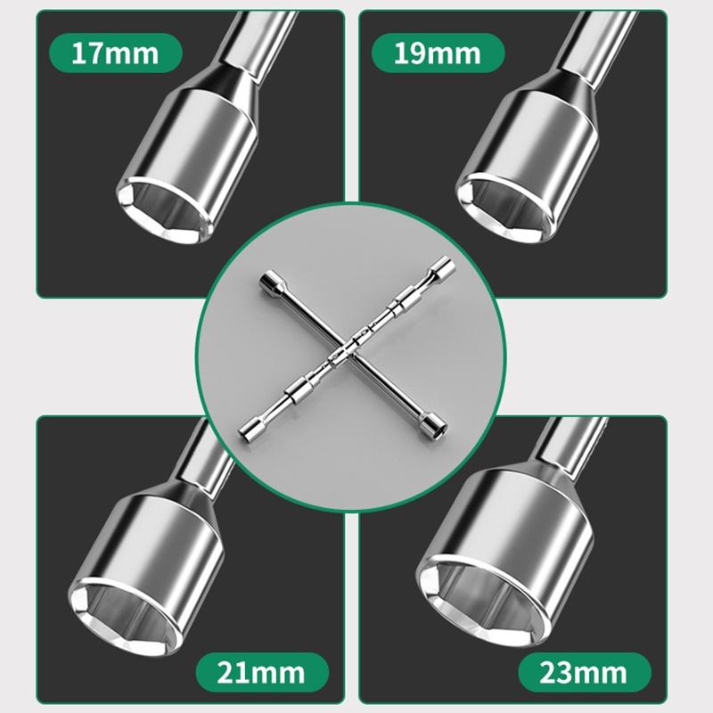 Folding Socket Wrench Car Repair Wheel Nut Socket Professional Cross Spanner Tire Removal Tools Labor Saving Manual Tools