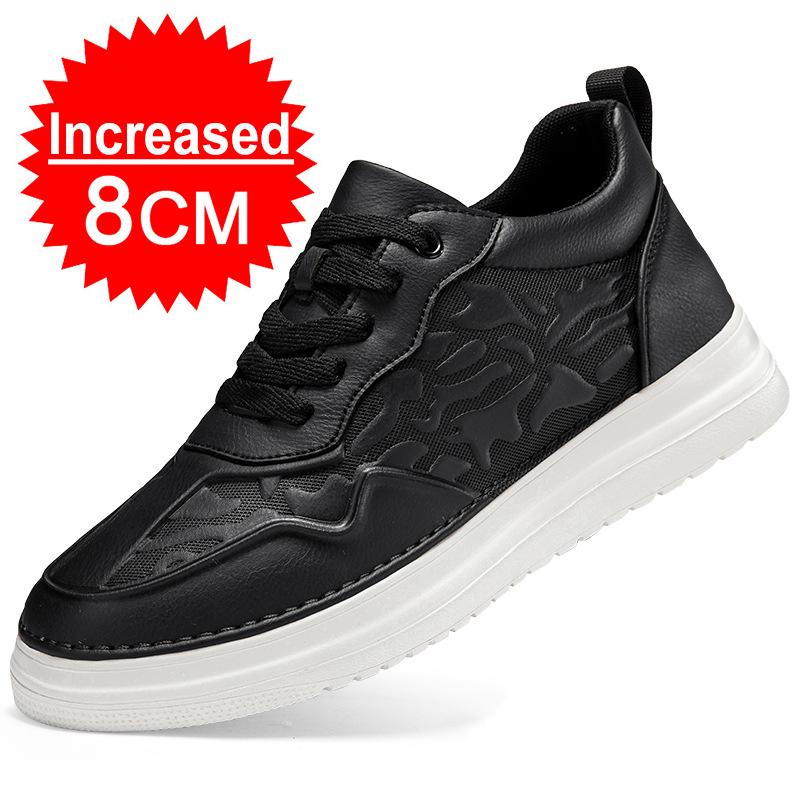 

Мода Новые Мужские Кроссовки Обувь на Платформе Увеличение Роста Стелька 6-8СМ Обувь на Высоком Каблуке Натуральная Кожа Спортивная Обувь Мужская Обувь 44