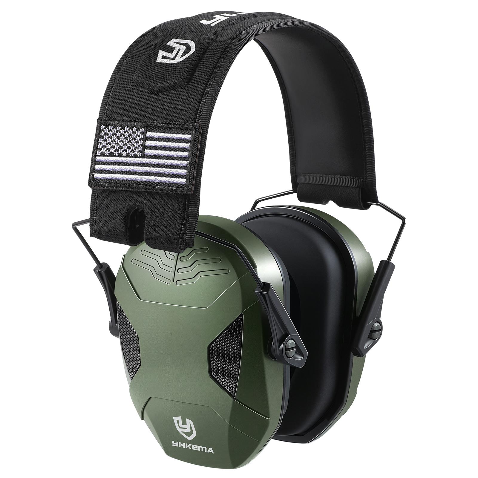 Пассивные стрелковые наушники, шумоподавление NRR 27 дБ, с регулируемым размером, для тира, охоты зелёный