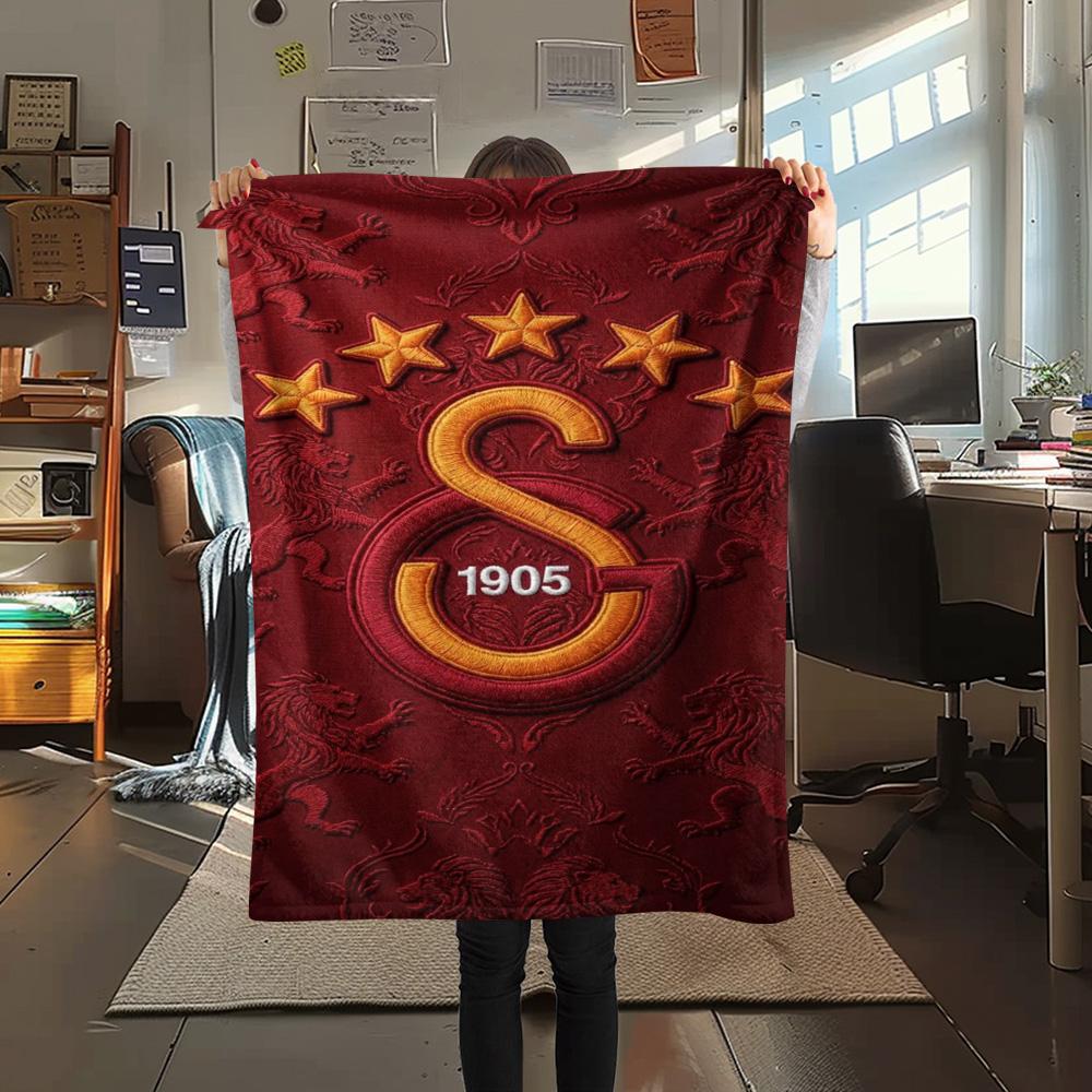 1PC Galatasaray S Patterned Flannel Blanket Suitable For All Seasons for Home Decor Warmth and Comfort Gifts Holiday Present