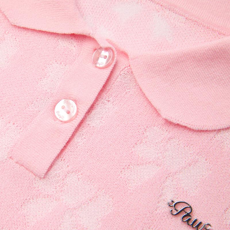 PawinPaw Girls' Cartoon Bear Knit Polo Top