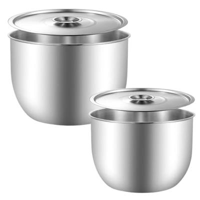 Asdays Rice Washing Bowl - Popular for Food Preparation and Mixing, Heat-Resistant, Deep, Baking Bowl, Made of 304 Stainless Steel, Set of 2 (Bowl + L
