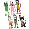 3PCS Gradient Color Cat Bookmark Set Cute Kitty Page Markers for Books,Cartoon Animal Bookmark,Suitable for Schools and Offices
