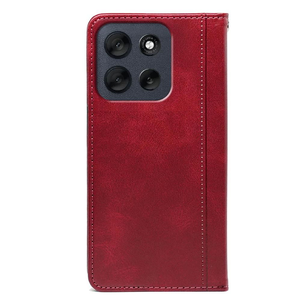 For Motorola Moto G56 5G Case Hidden Magnetic Closure Calf Texture Leather Phone Cover