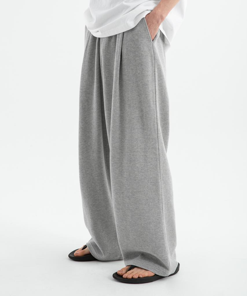 BRENSON ( Waffle ) Single-Pleat Wide Waffle Pants ( 4 Colors )