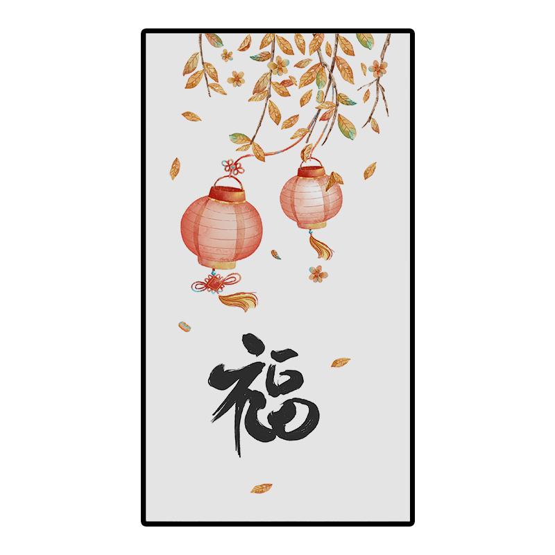 Klassische Landschaft im chinesischen Stil Buntglasfolie Verdunkelnd Selbstklebende Glasaufkleber Statisch haftende Sichtschutz-Fensterfolien